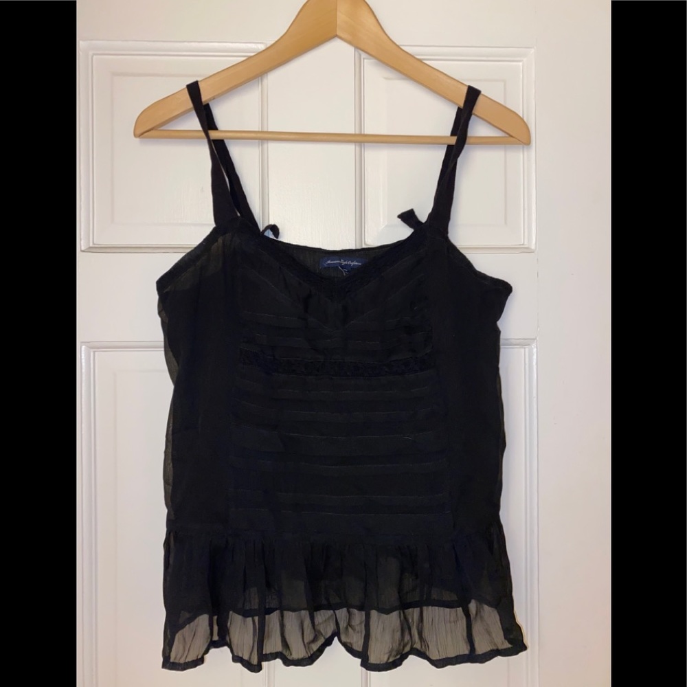 Black sheer tank top